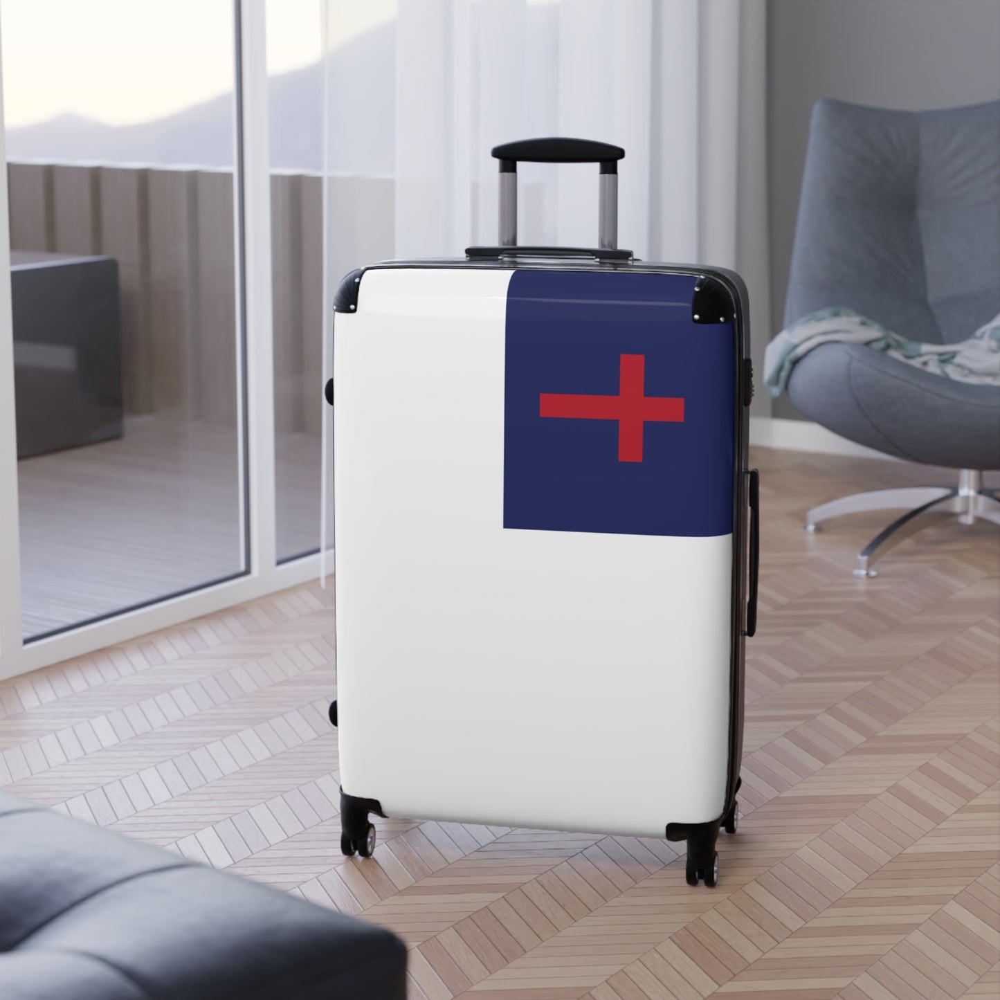 Christian Flag Inspired Suitcase
