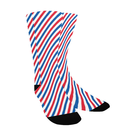 USA/American Flag Inspired Stripes Pattern Kid's Custom Socks (Made in the USA)