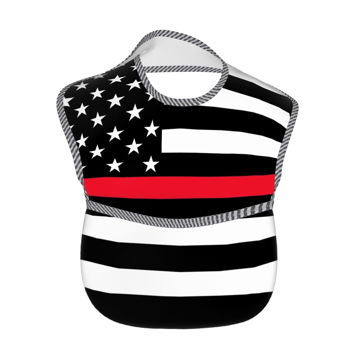 Thin Red Line Flag Inspired Baby Bib