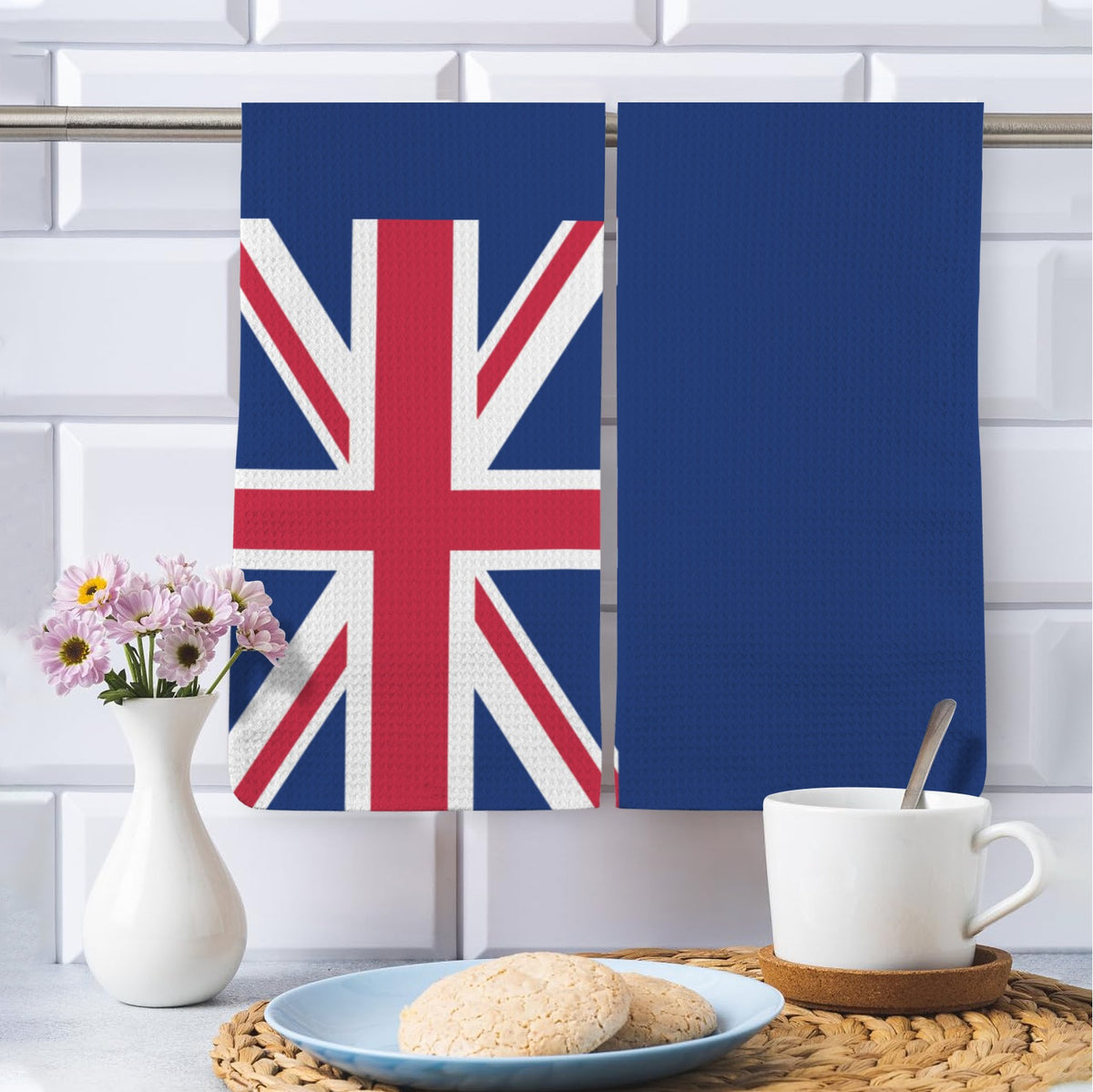 Anguilla Flag Inspired Kitchen Towel 40X60cm( (Pack of 2) | Printed In the USA
