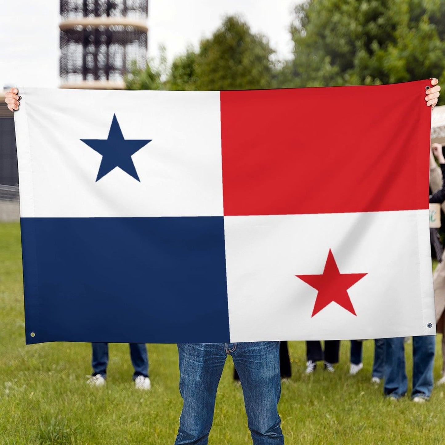 Panama Flag Inspired Wall Mount Flag with Four Grommets (35x59 in)