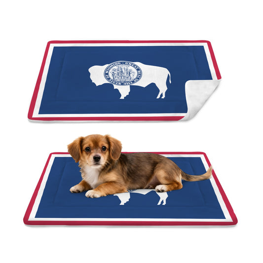 Wyoming Flag Inspired Pet Mat 25x18inch (Made in the USA)