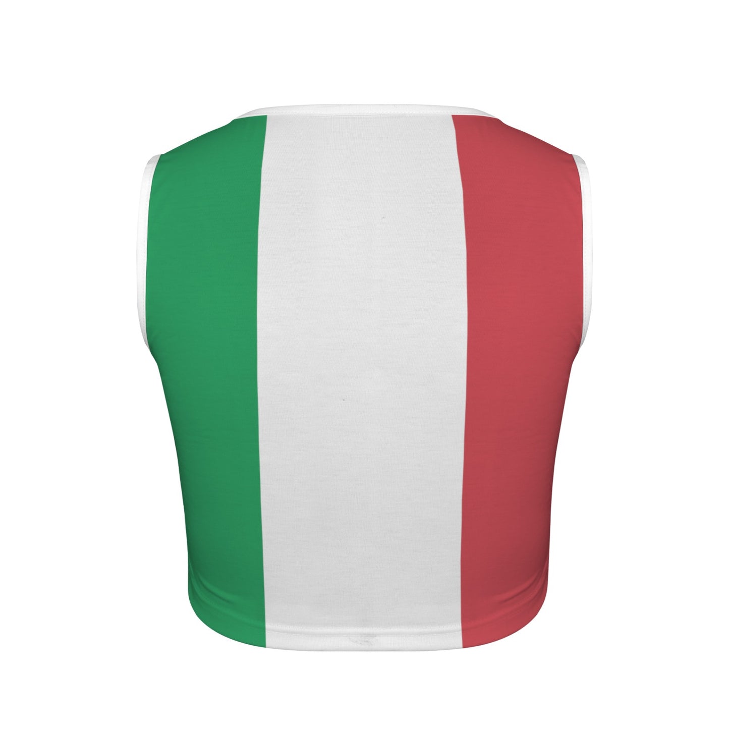 Italy Flag Inspired Square Neck Crop Tank Tops