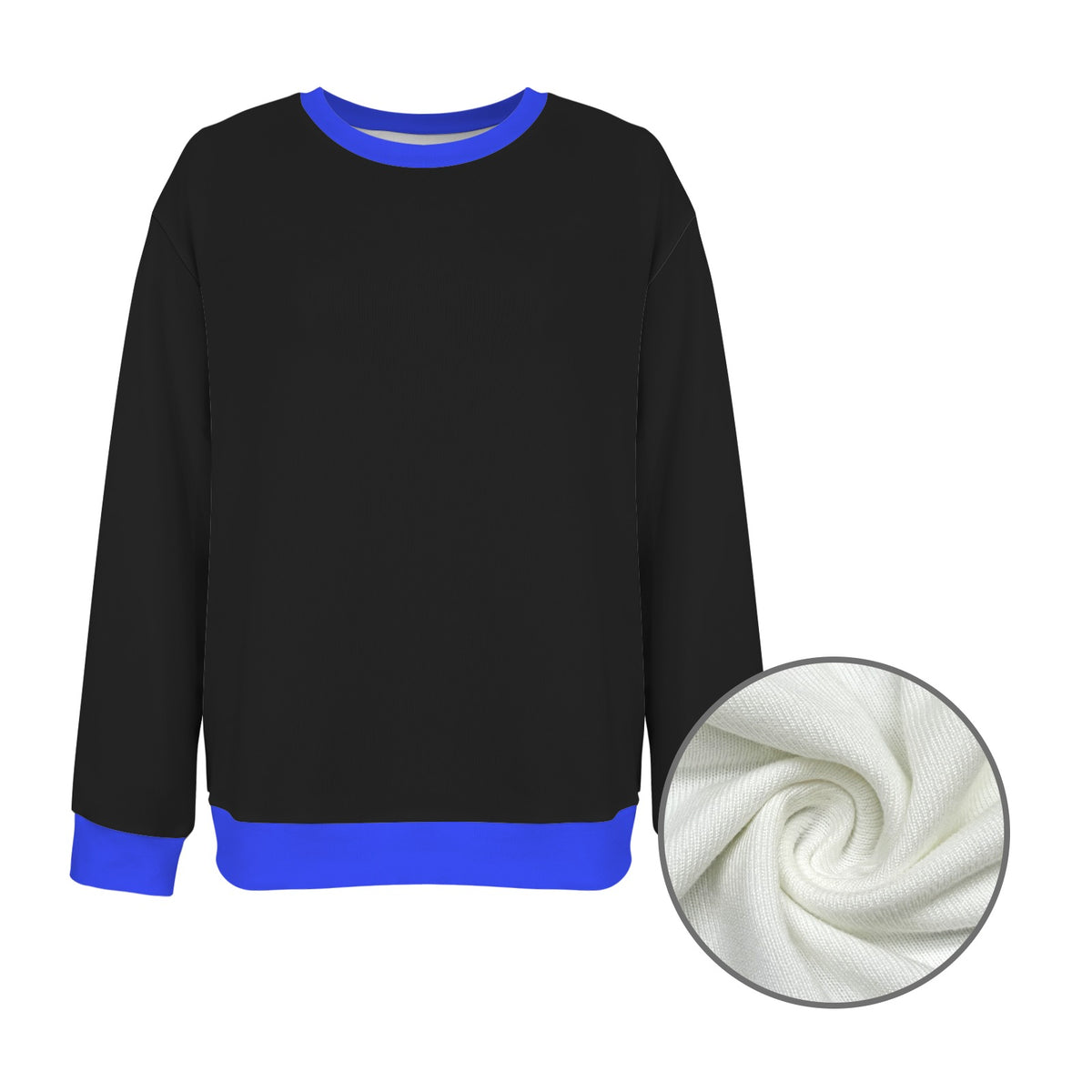 Thin Blue Line Flag Inspired Women's Crew Neck Sweater Printed in the USA