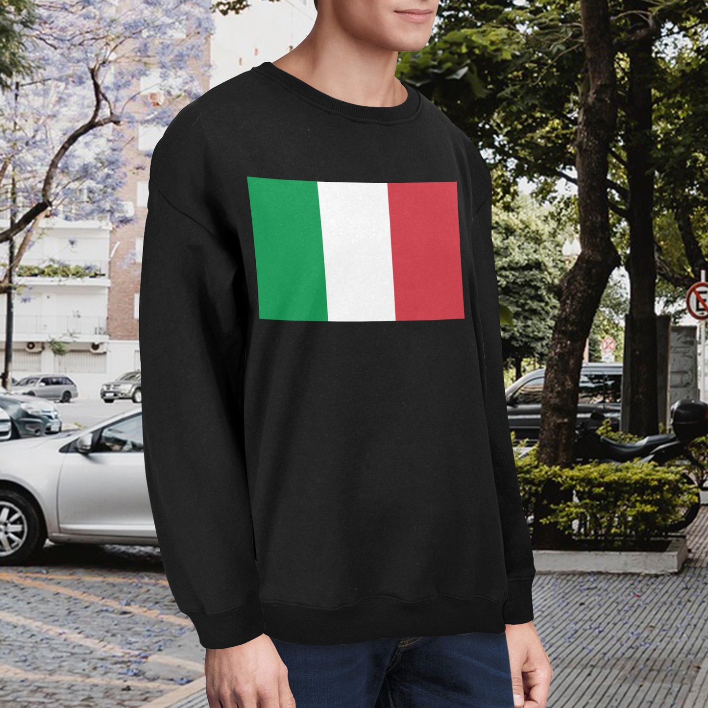 Italy Flag Unisex Fleece Sweatshirt (Made in the USA)