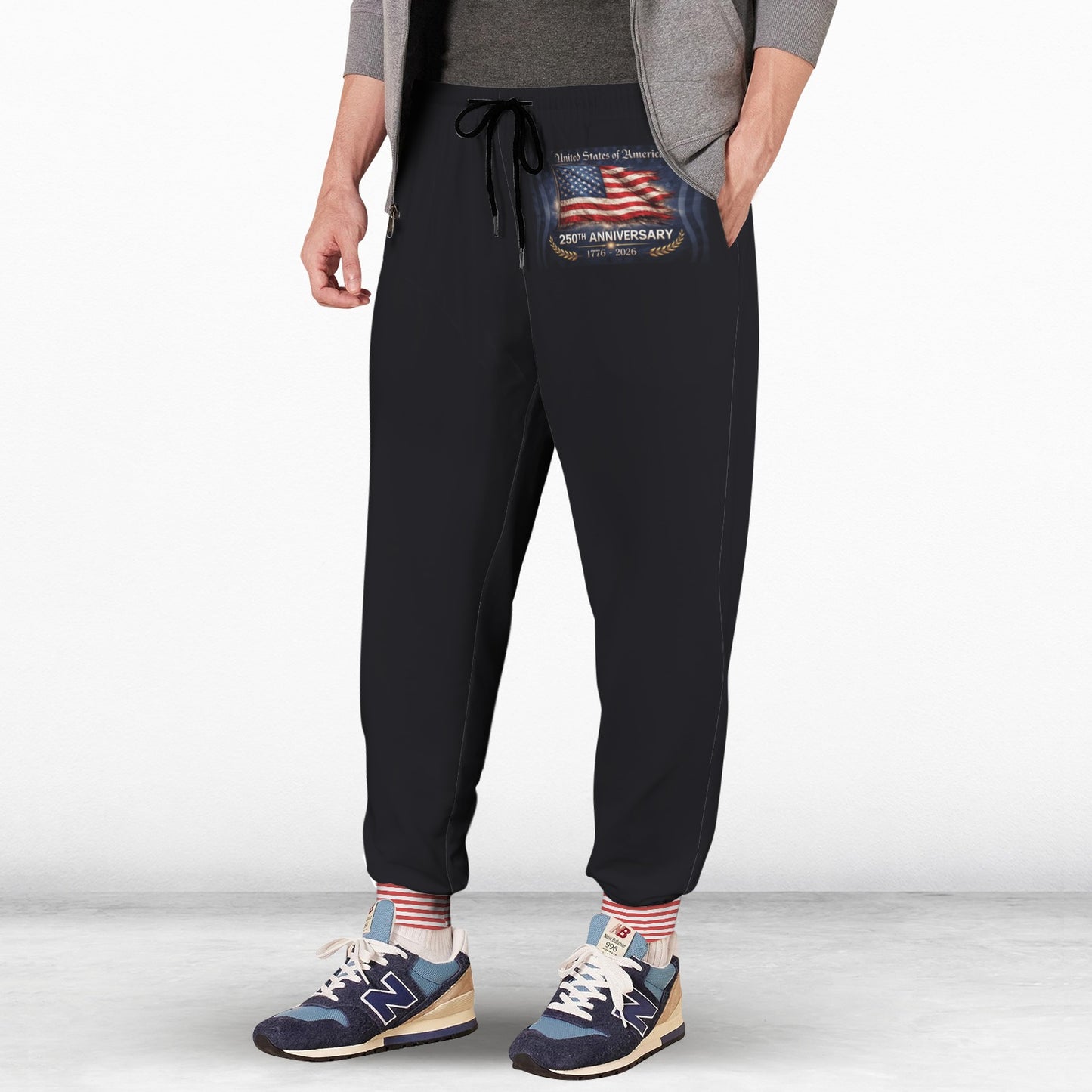 America 250 Year Anniversary USA/American Flag Inspired Men's Fleece Casual Sweatpants