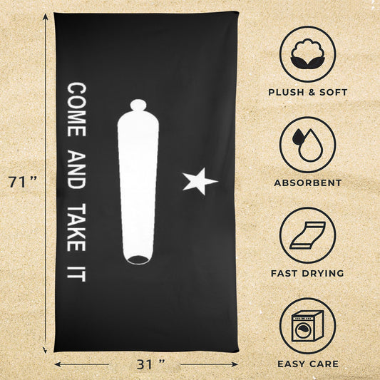 Come and Take It Flag Beach Towel 31"x71" (Made in USA)