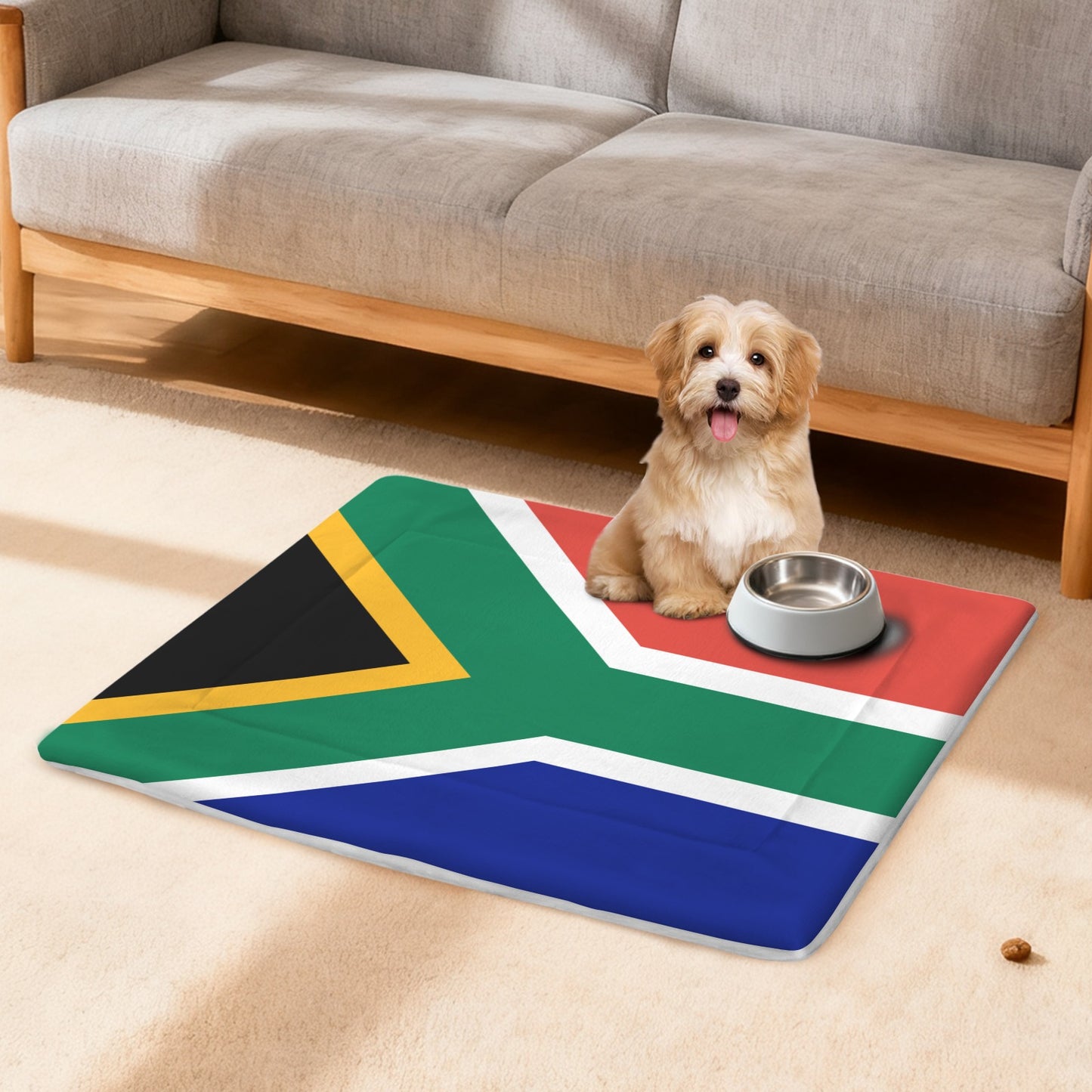 South Africa Flag Inspired Pet Mat 25x18inch (Made in the USA)