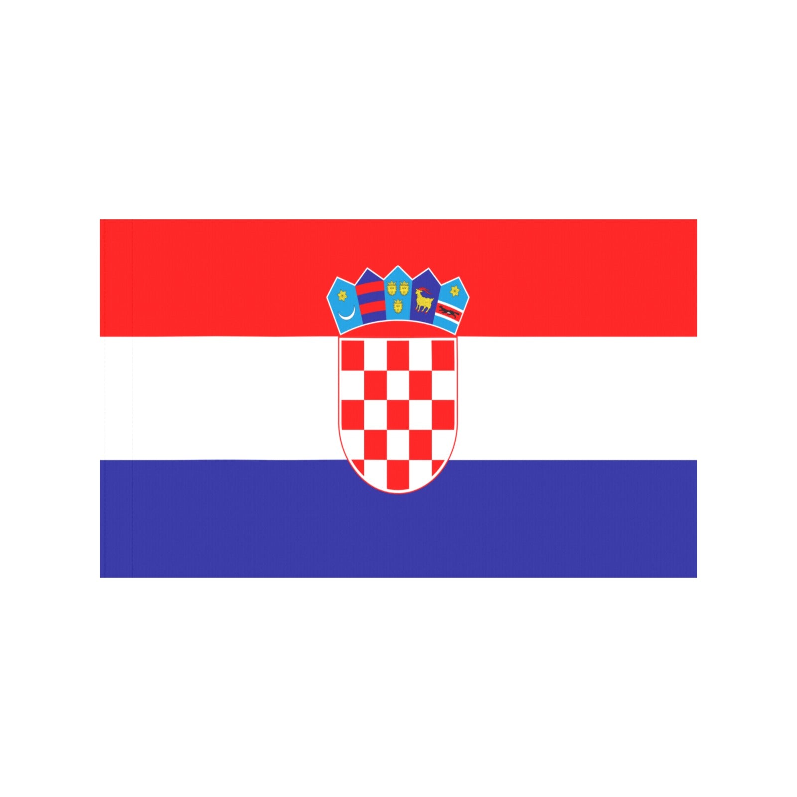 Croatian flag featuring red, white, blue stripes, Luv My Flag.