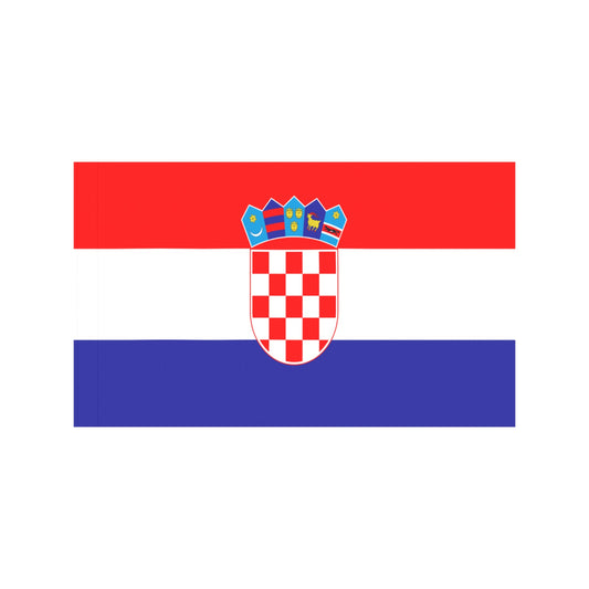Croatian flag featuring red, white, blue stripes, Luv My Flag.