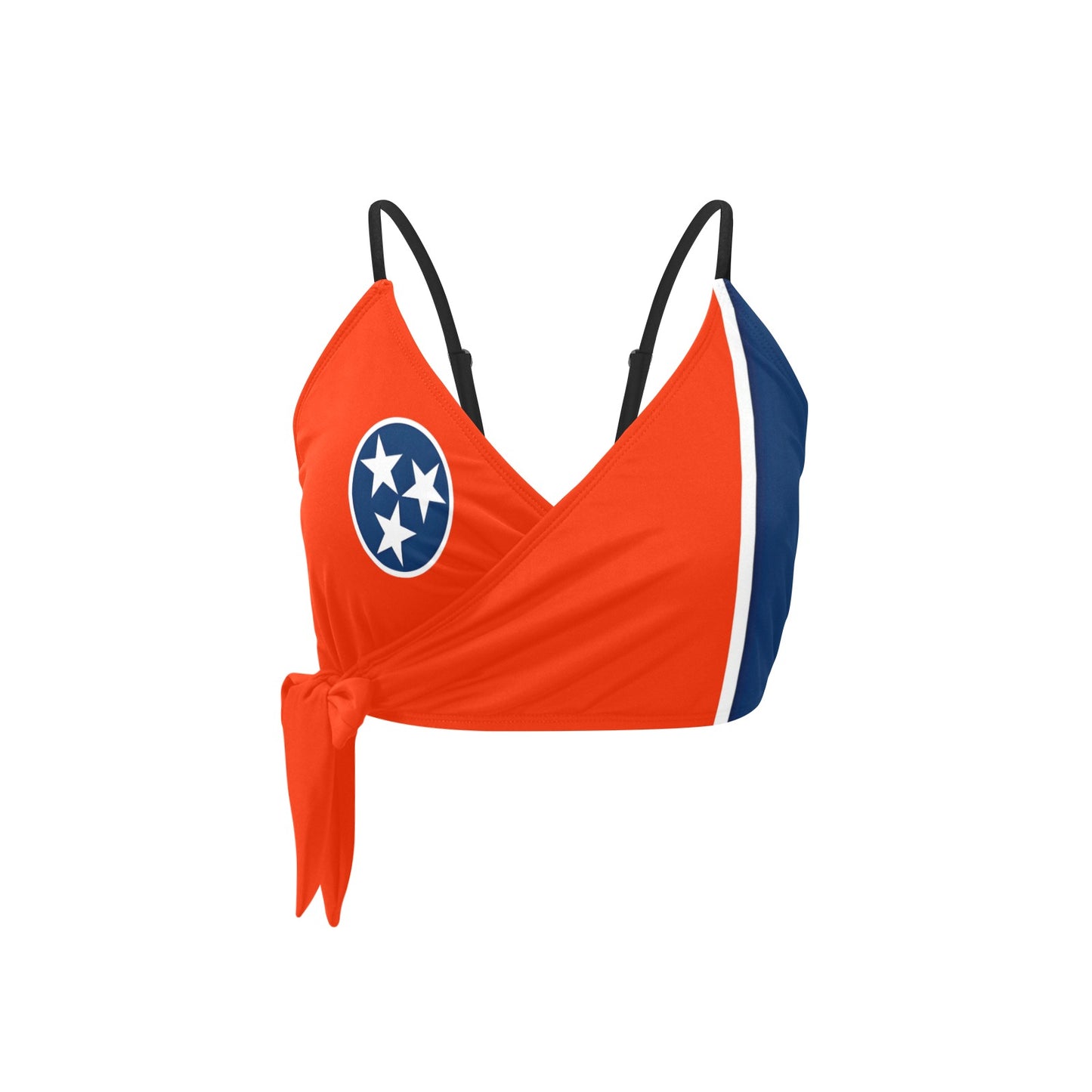 Tennessee Flag Inspired Knot Side Bikini Top
