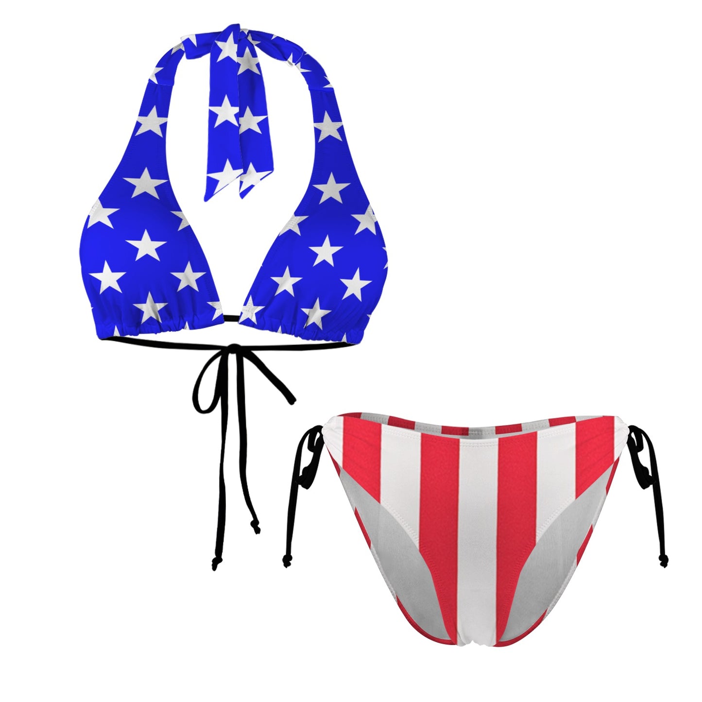 USA/American Flag Inspired Halterneck String Bikini Sets