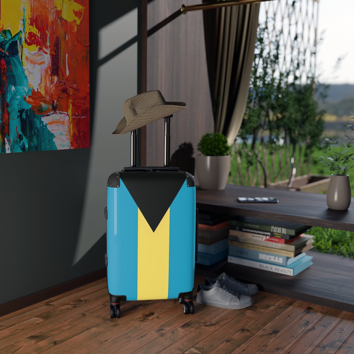 Bahamas Flag Inspired Suitcase