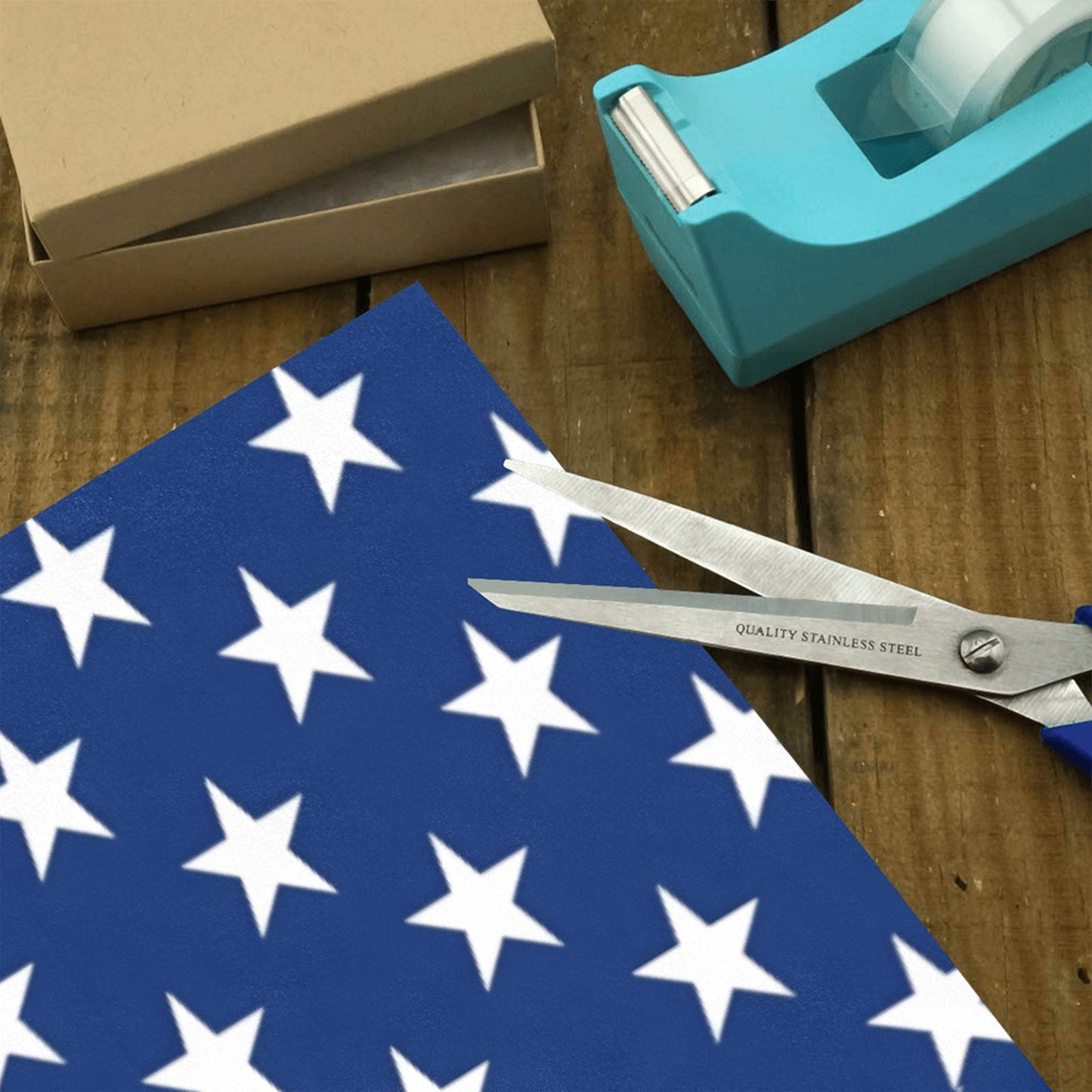 USA/American Flag Stars Custom Gift Wrapping Paper 58"x 22.5" (4 Rolls)