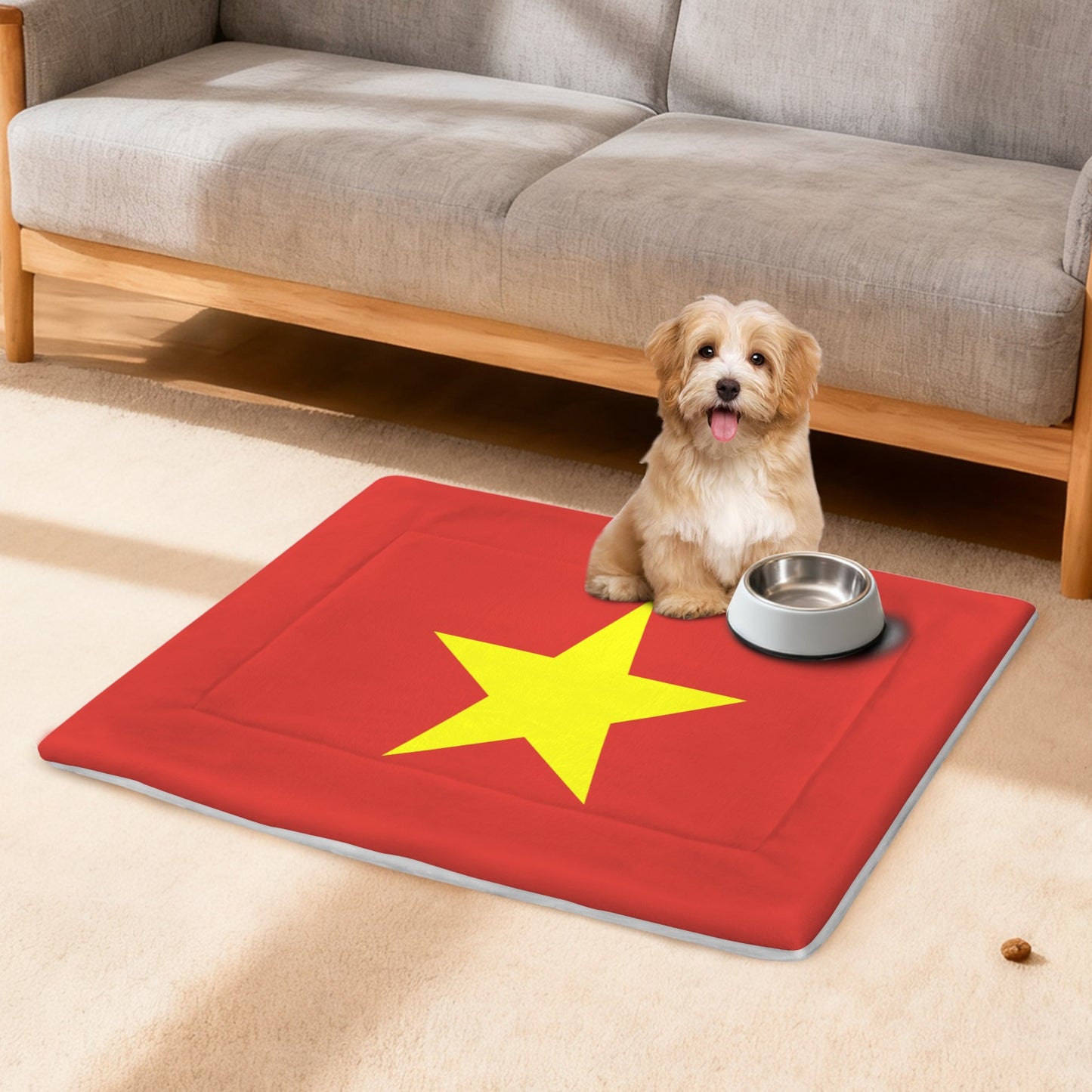 Vietnam Flag Inspired Pet Mat 25x18inch (Made in the USA)