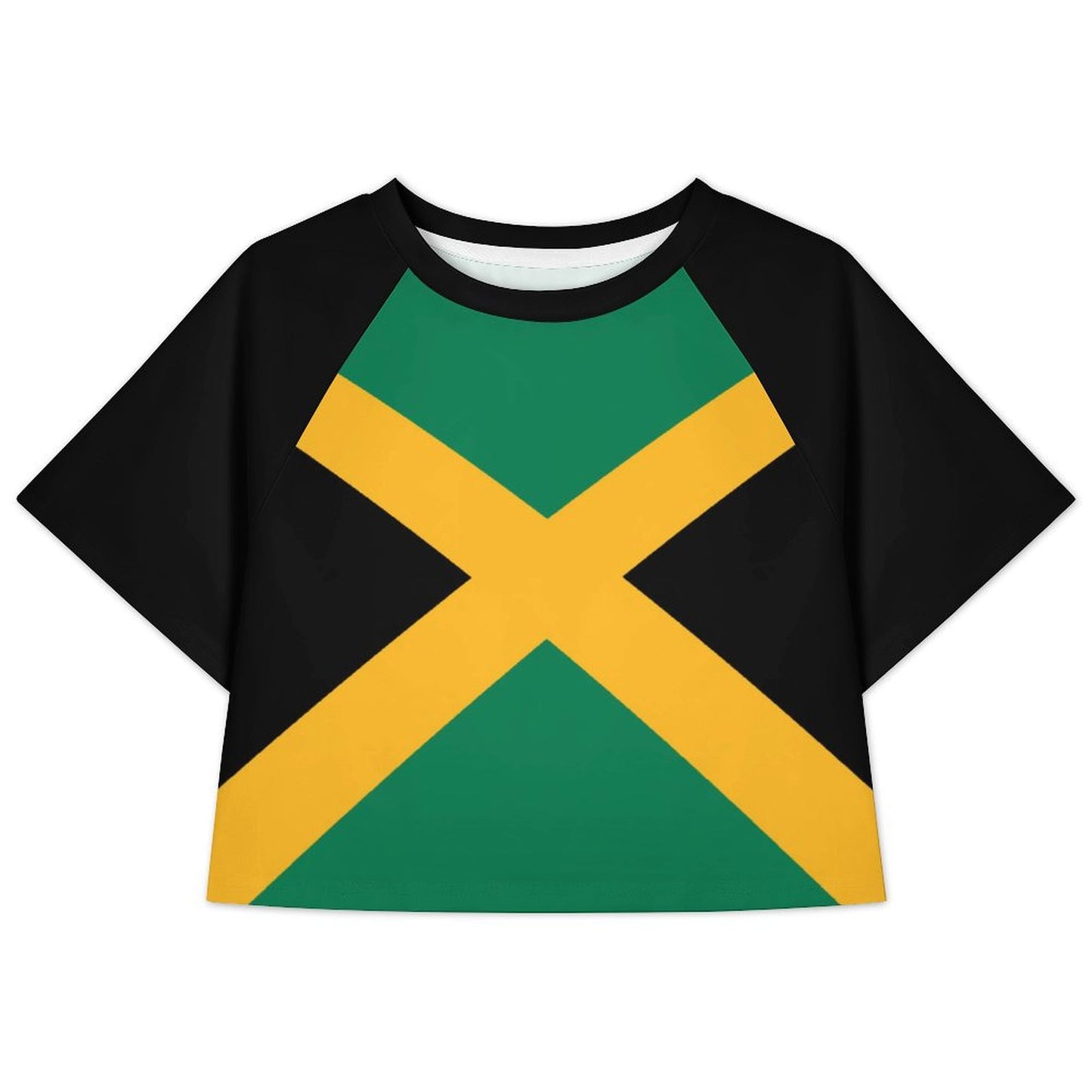 Jamaica Flag Inspired Women's Cropped Shirt