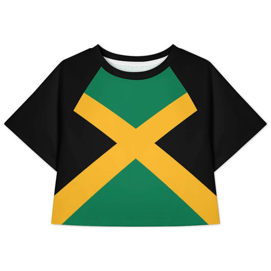 Jamaica Flag Inspired Women's Cropped Shirt