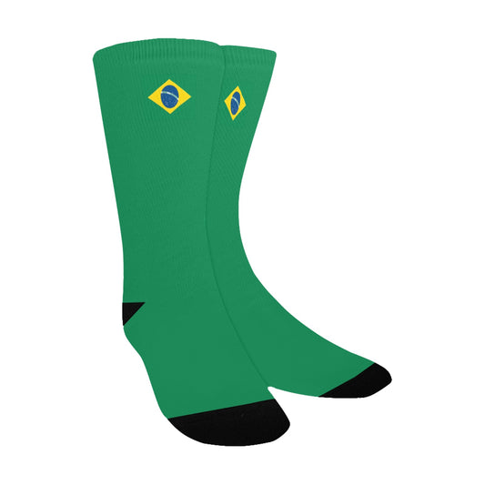 Brazil Flag Inspired Kid's Custom Socks (Made in the USA)