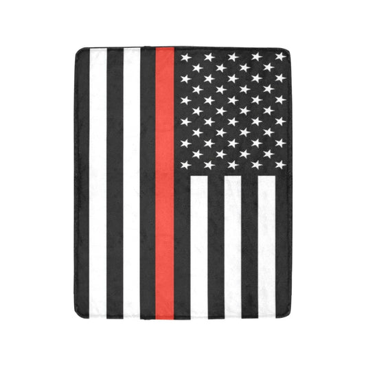 Black, white, red American flag blanket from Luv My Flag.