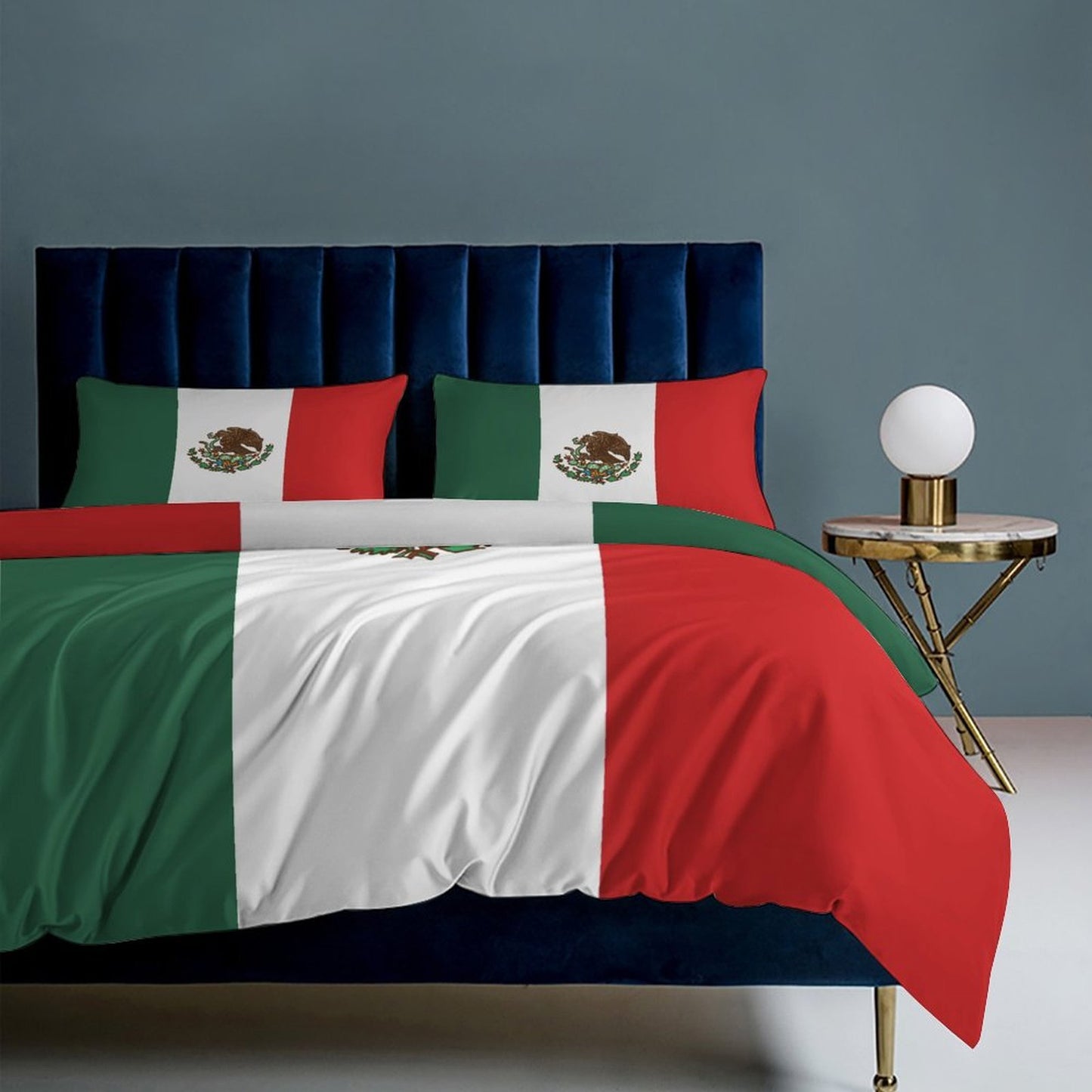 Mexico Flag Inspired 3-Piece Bedding Set (1 Duvet Cover + 2 Pillow Shams) – 102"×90"