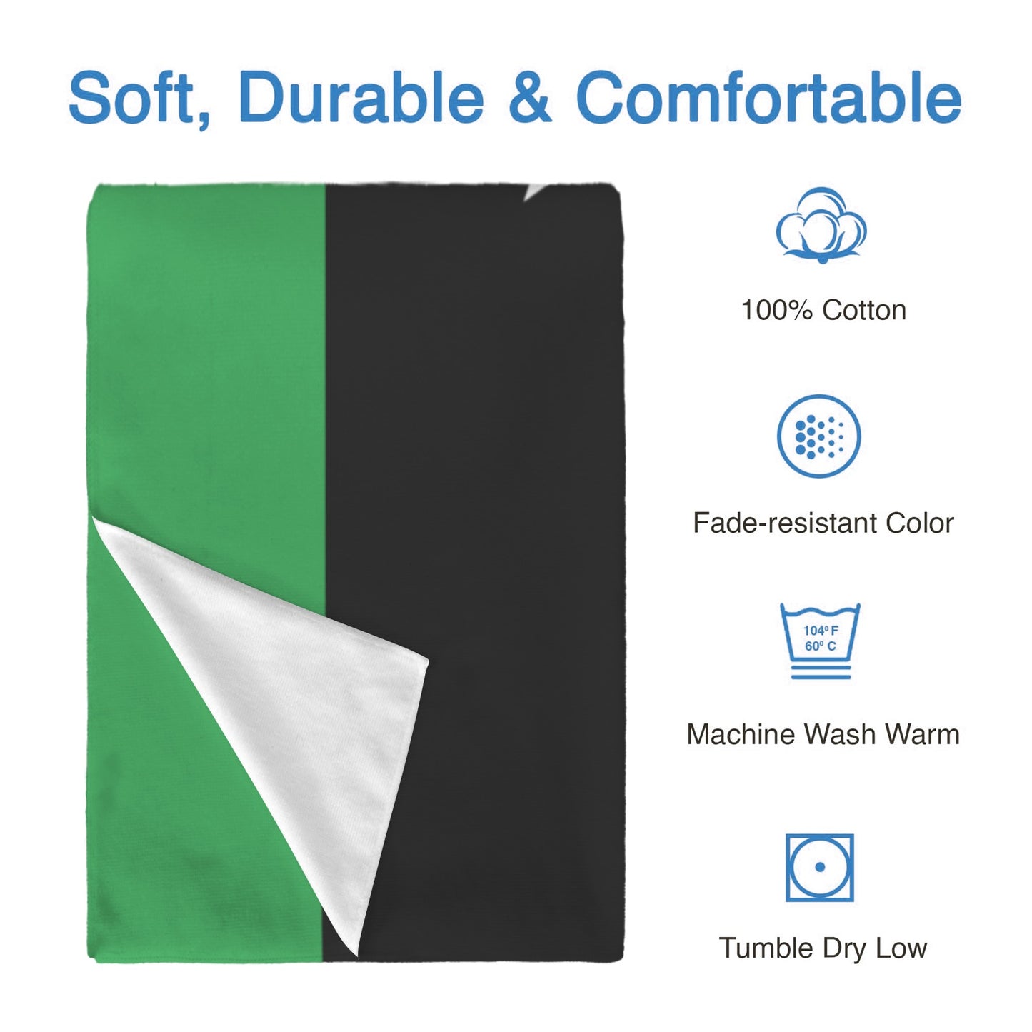 Libya Flag Inspired Custom Bath Towel 29"x58"(Made in USA)