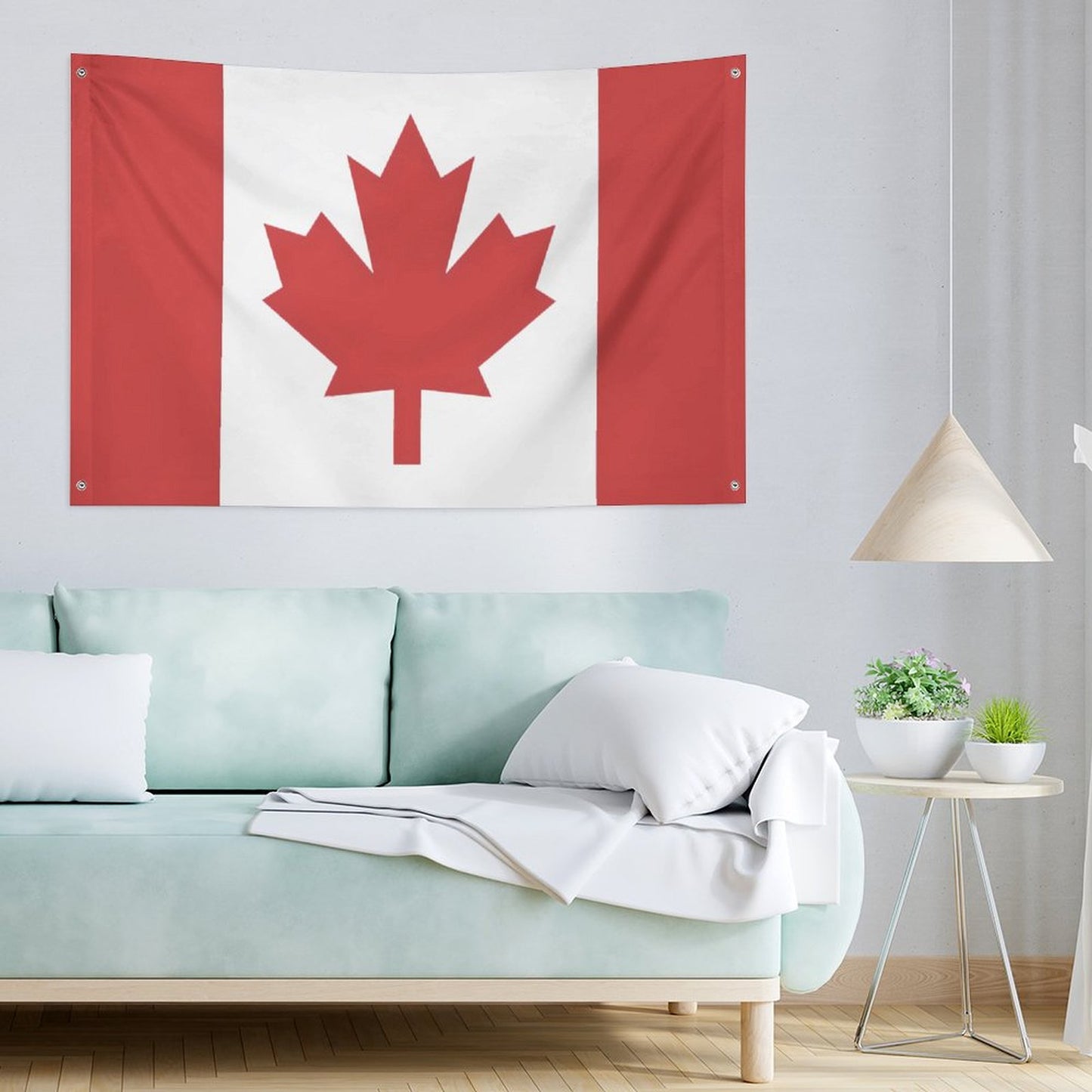 Canada Flag Inspired Wall Mount Flag with Four Grommets (35x59 in)
