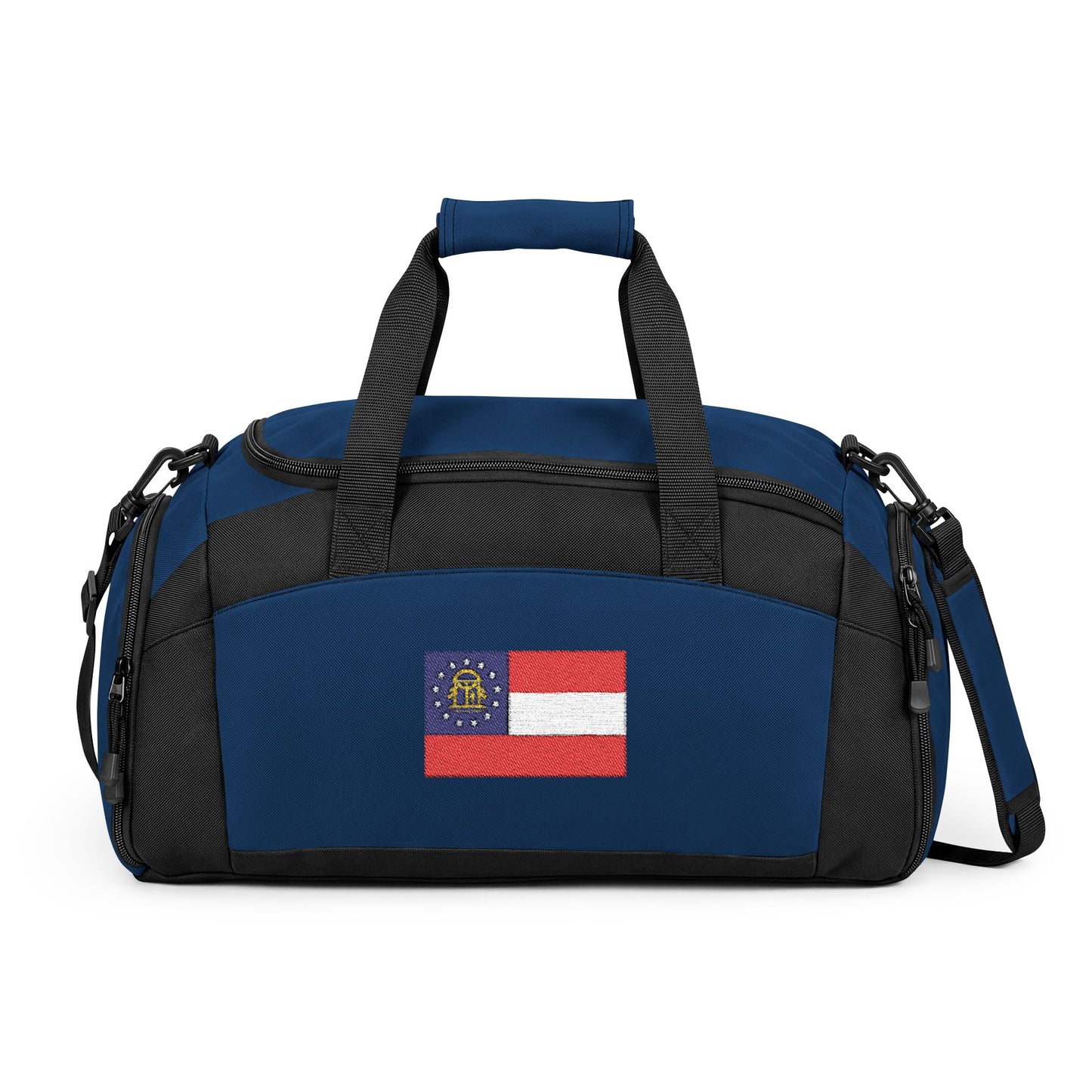Georgia State Flag Gym Bag — Black Duffle with Embroidered Georgia State Flag