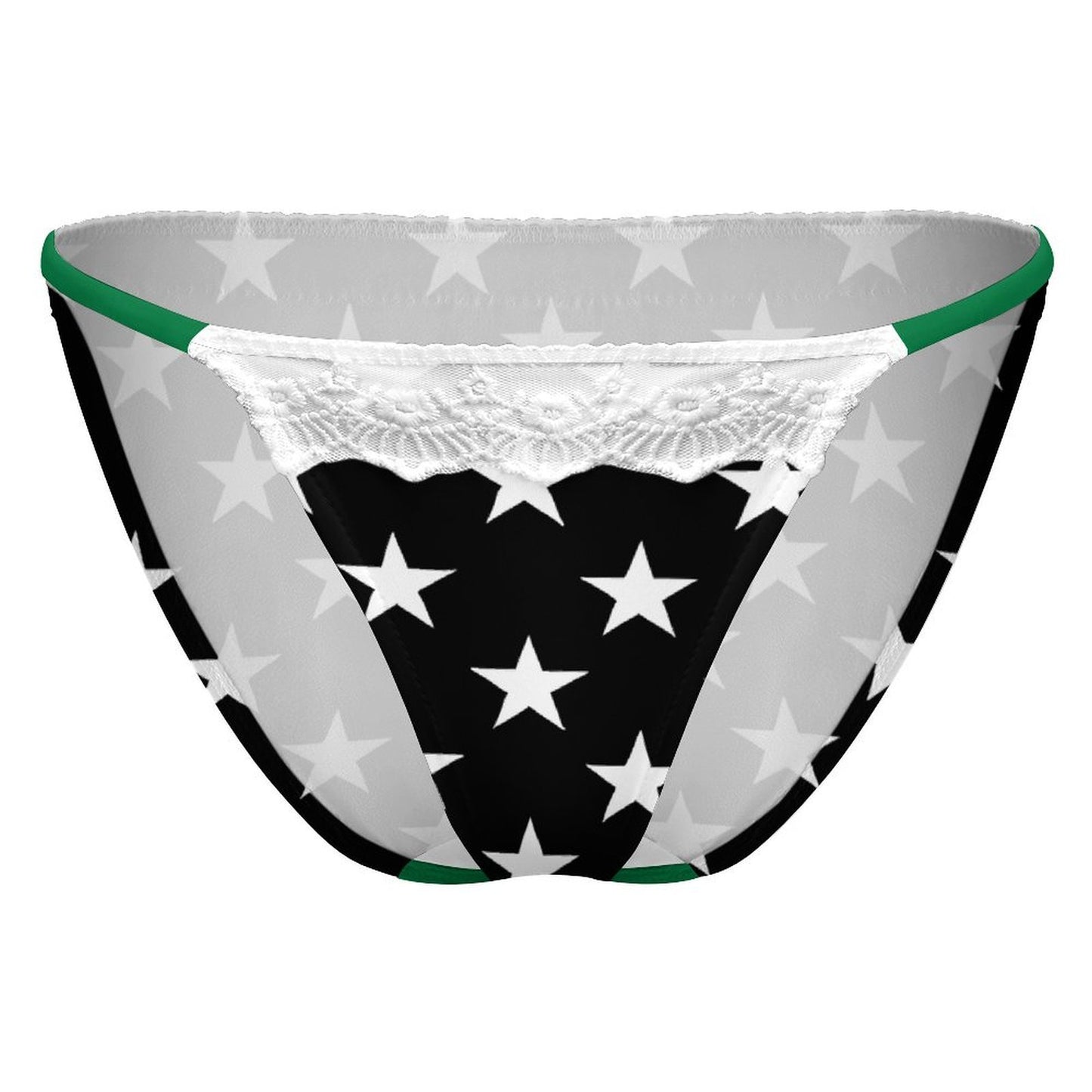 Thin Green Line Flag Inspired Lace Trim Underwear