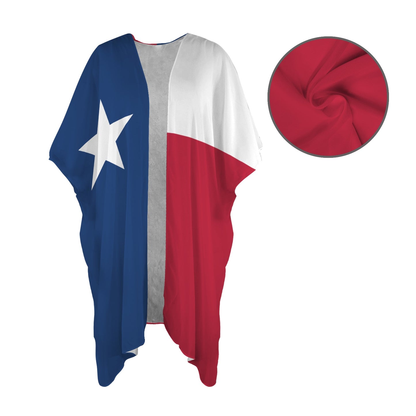 Texas Flag Inspired Women's Long Cover Up