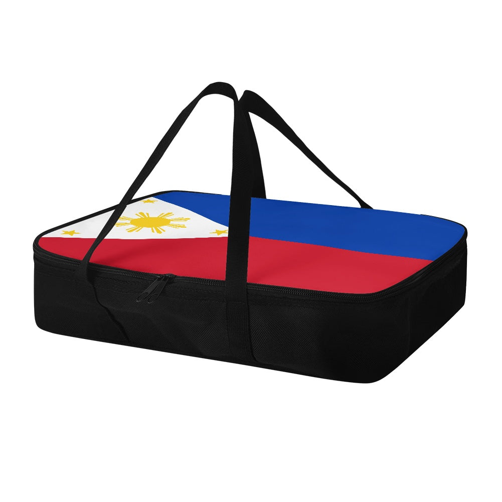 [Brand] black carrier bag featuring the Philippine flag design.