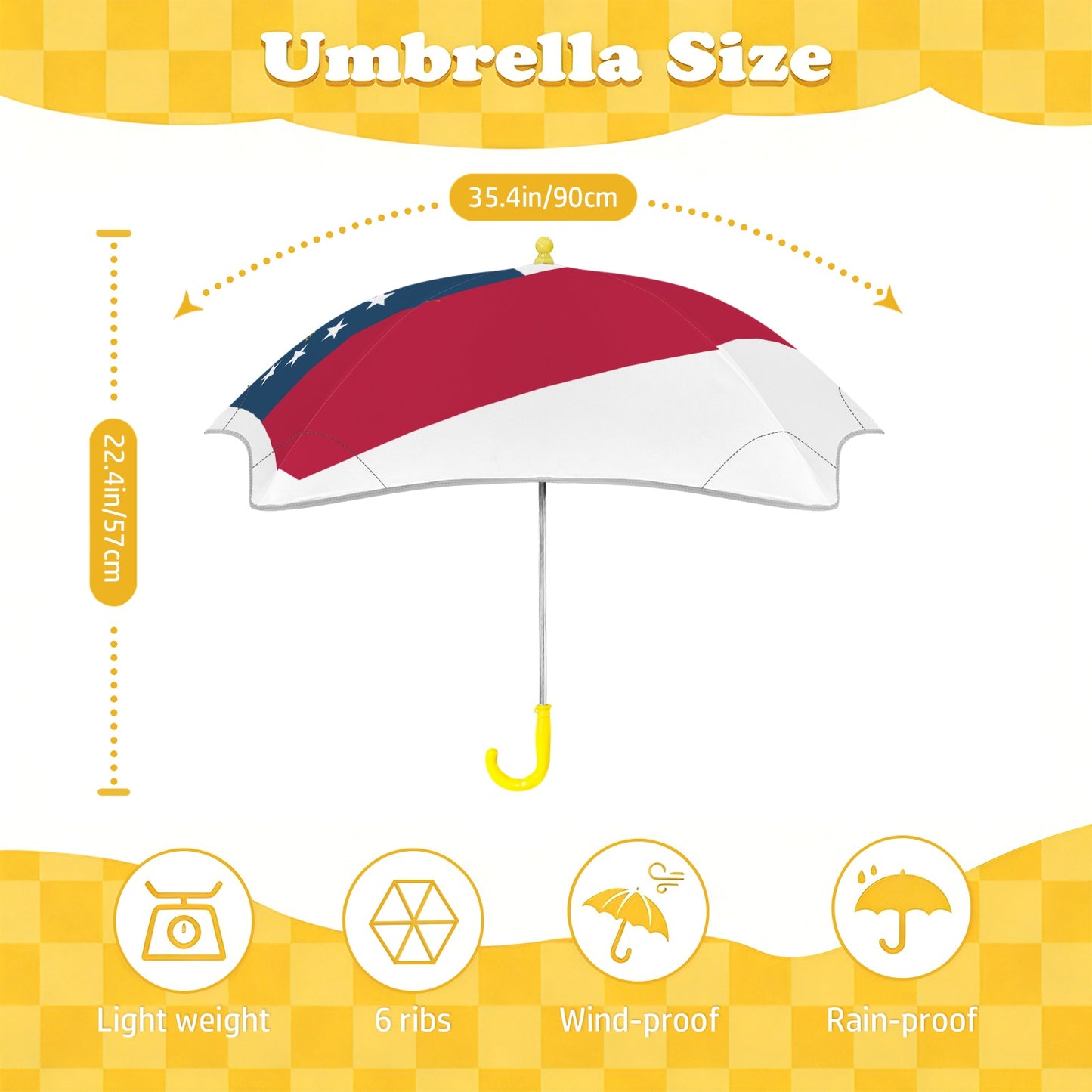 Georgia Flag Inspired Kids Safe Round Corner Umbrella