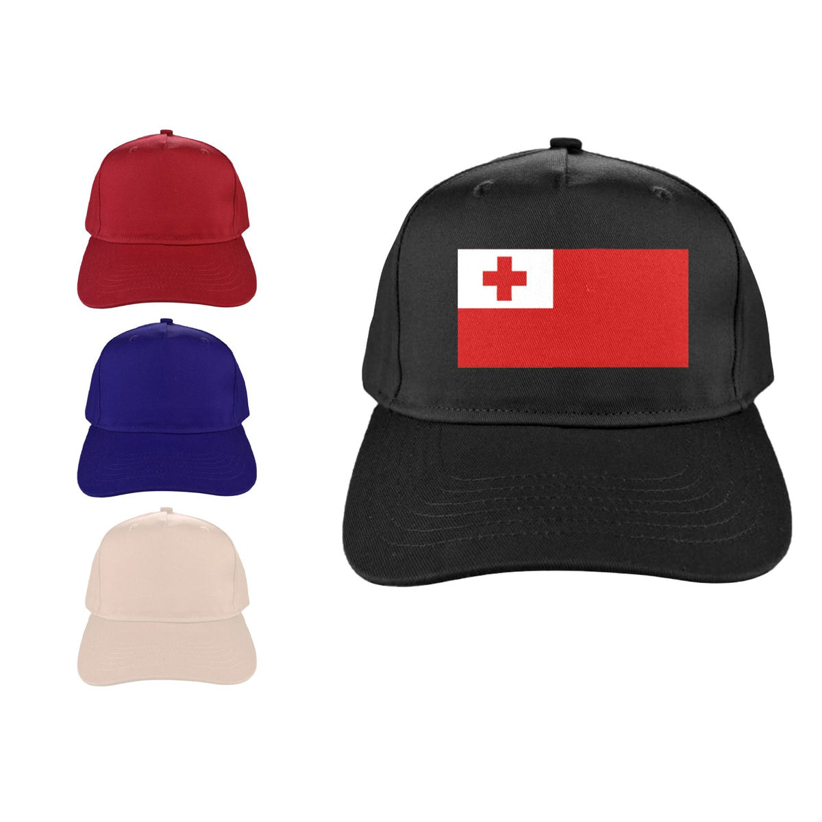 Tonga Flag Inspired Baseball Cap | Printed in the  USA