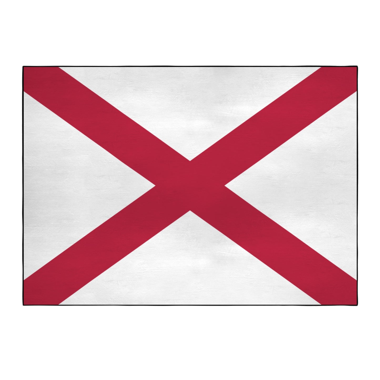 Alabama Flag Inspired 84x60 Inch Area Rug with Black Binding (Made in the USA)