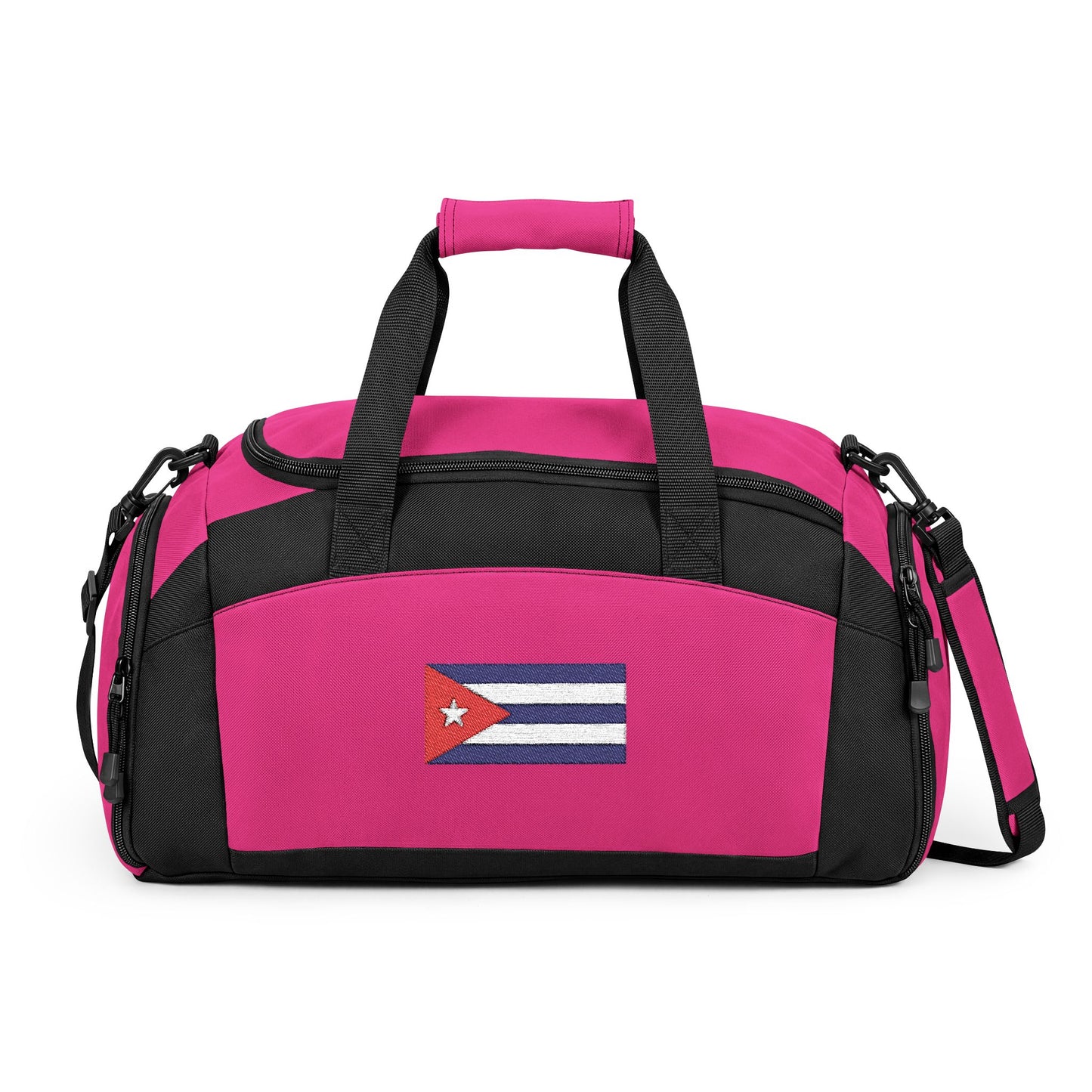 Cuba Flag Gym Bag — Black Duffle with Embroidered Cuba Flag