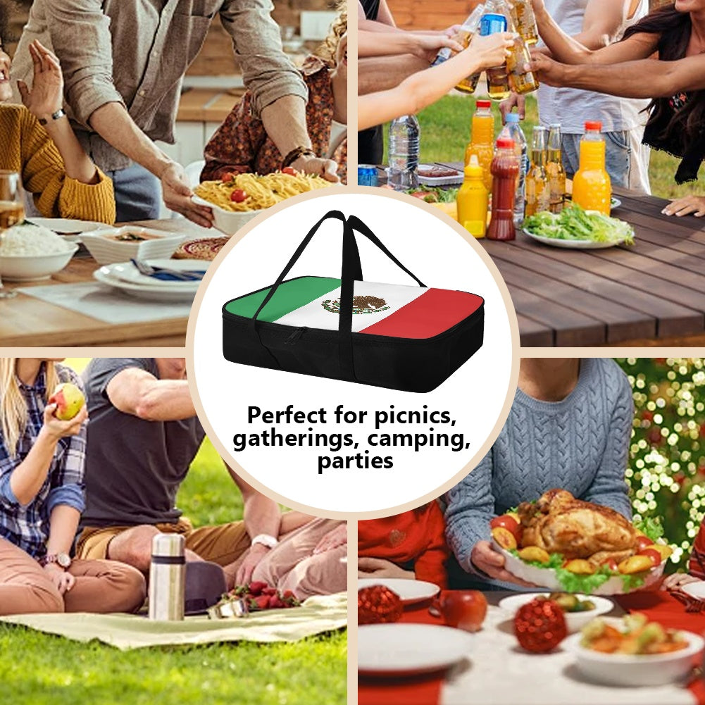 [Brand] thermal carrier perfect for gatherings, camping, picnics, parties.