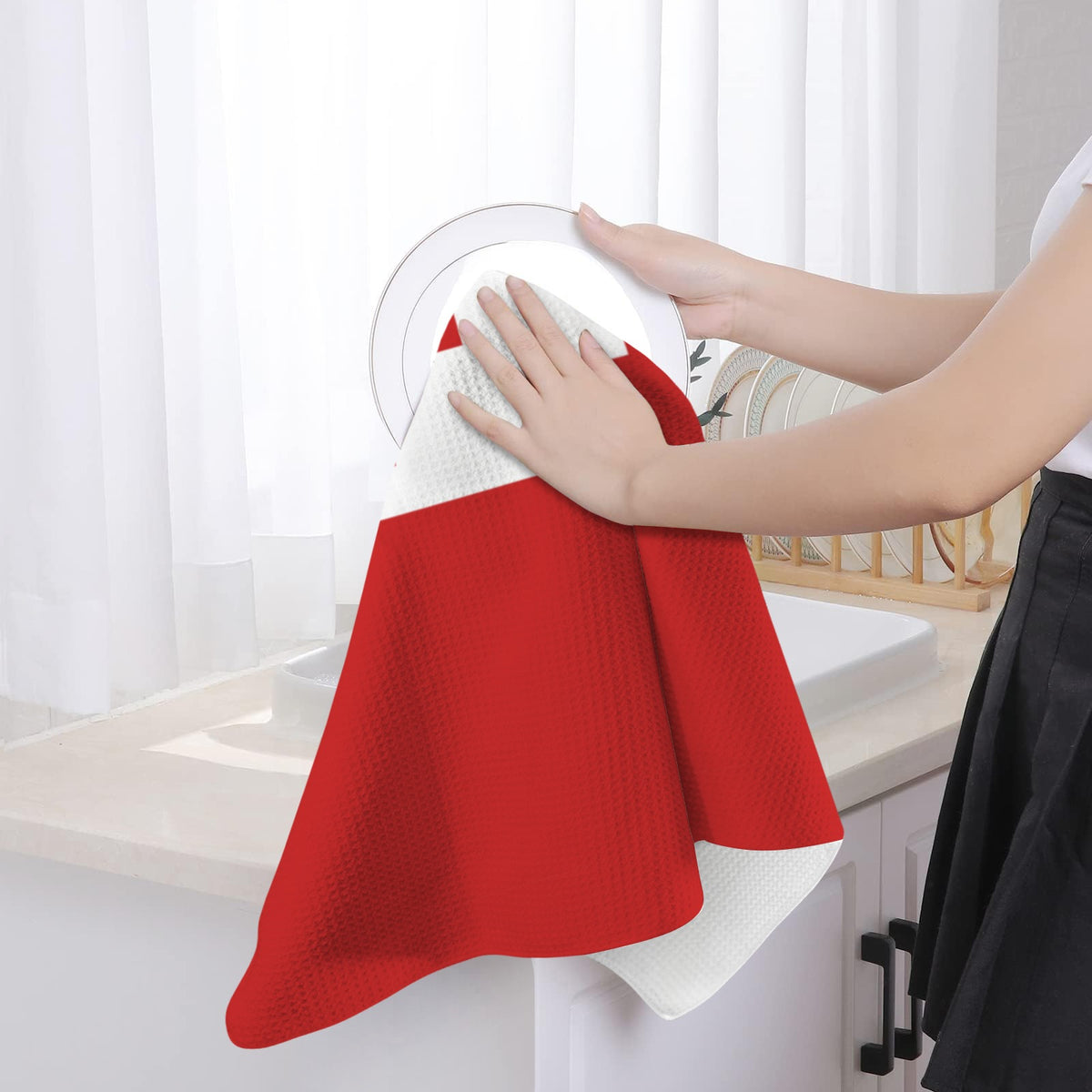 Tonga Flag Inspired Kitchen Towel 40X60cm (Pack of 2) | Printed In the USA