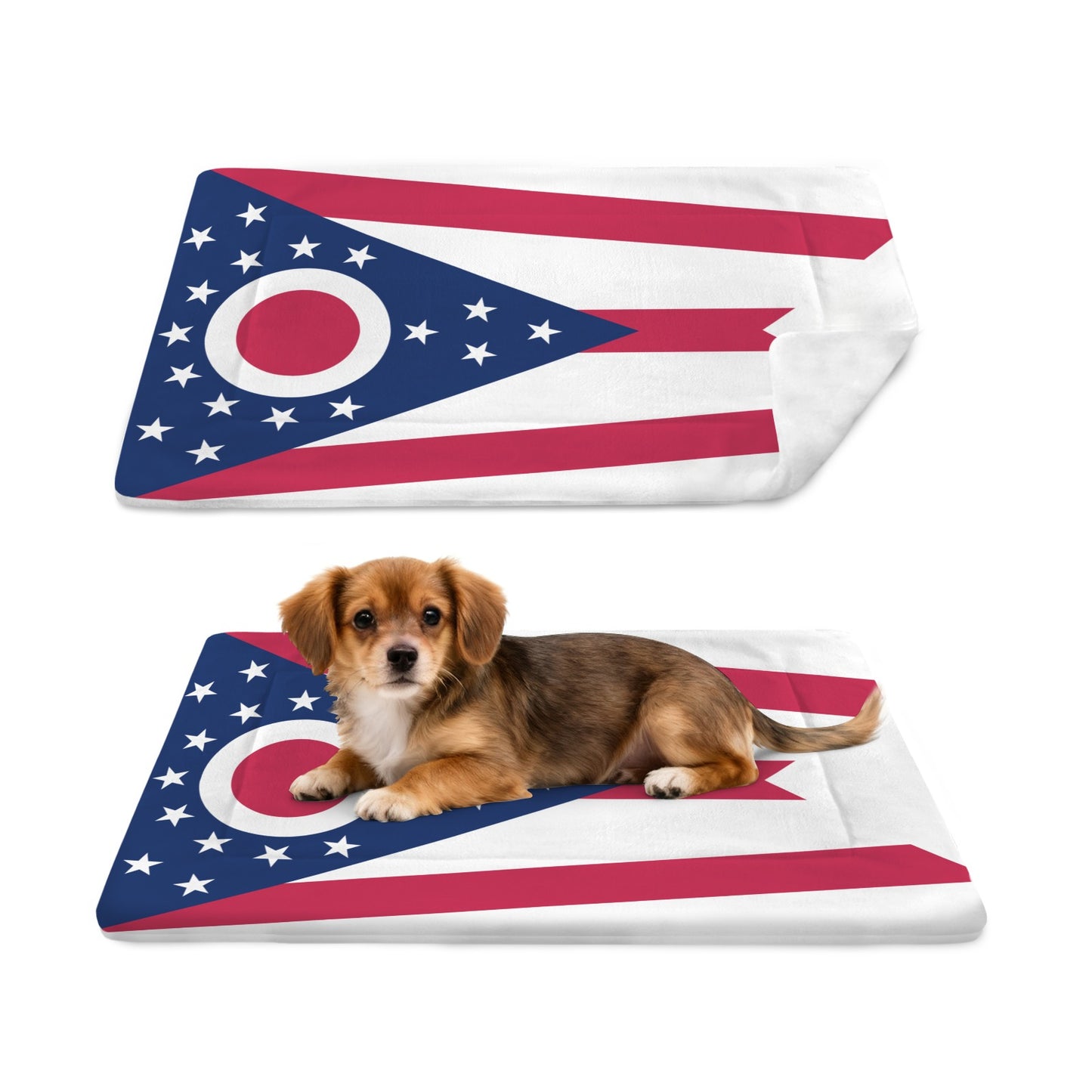 Ohio Flag Inspired Pet Mat 25x18inch (Made in the USA)