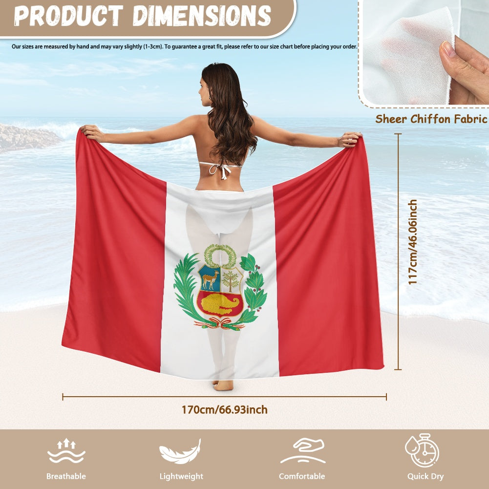 Peru Flag Inspired Bikini Cover-Up