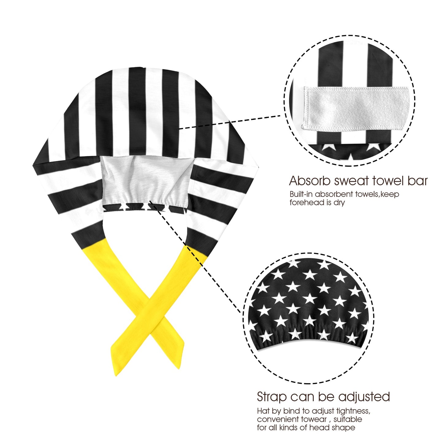 Thin Gold Line Flag Inspired Scrub Cap | Ships from USA