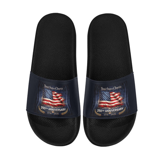 America 250 Year Anniversary USA/American Flag Inspired Women's Slide Sandals