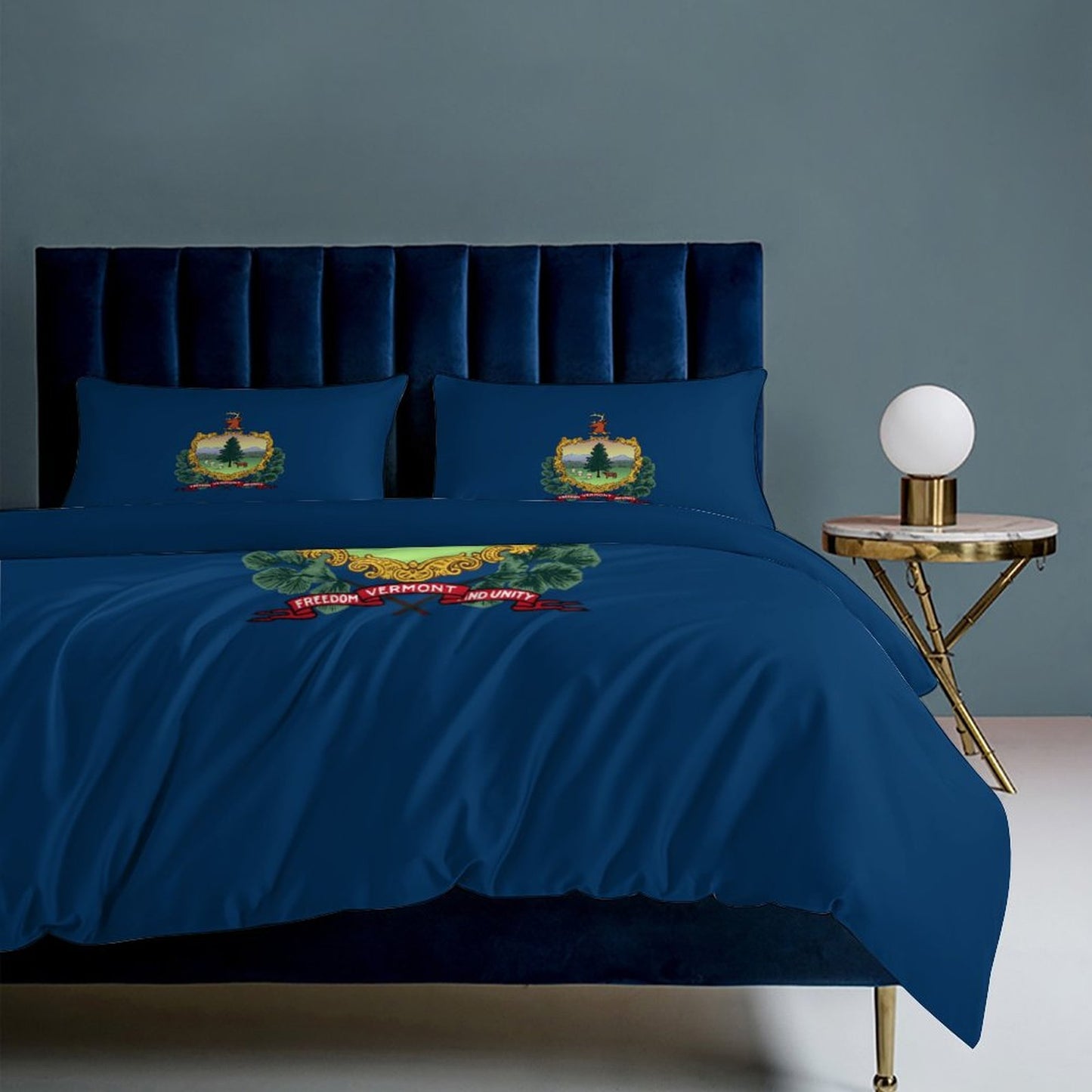 Vermont Flag Inspired 3-Piece Bedding Set (1 Duvet Cover + 2 Pillow Shams) – 102"×90"