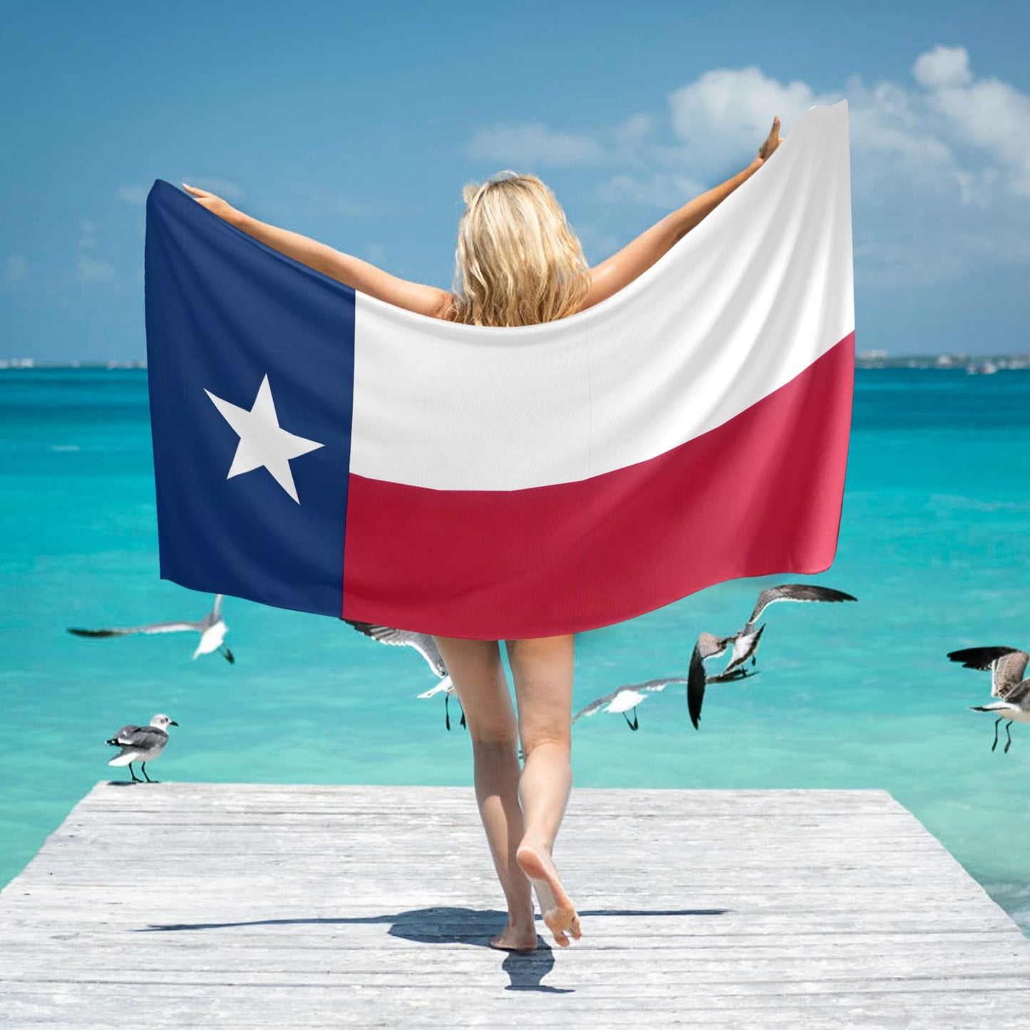 Texas Flag Beach Towel 31"x71" (Made in USA)