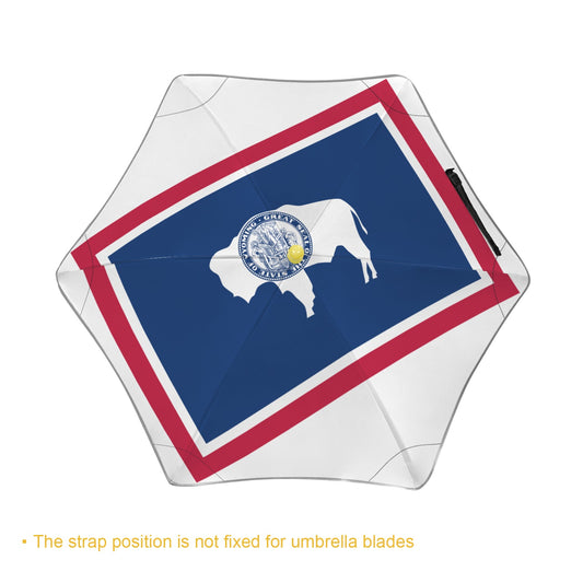 Wyoming Flag Inspired Kids Safe Round Corner Umbrella