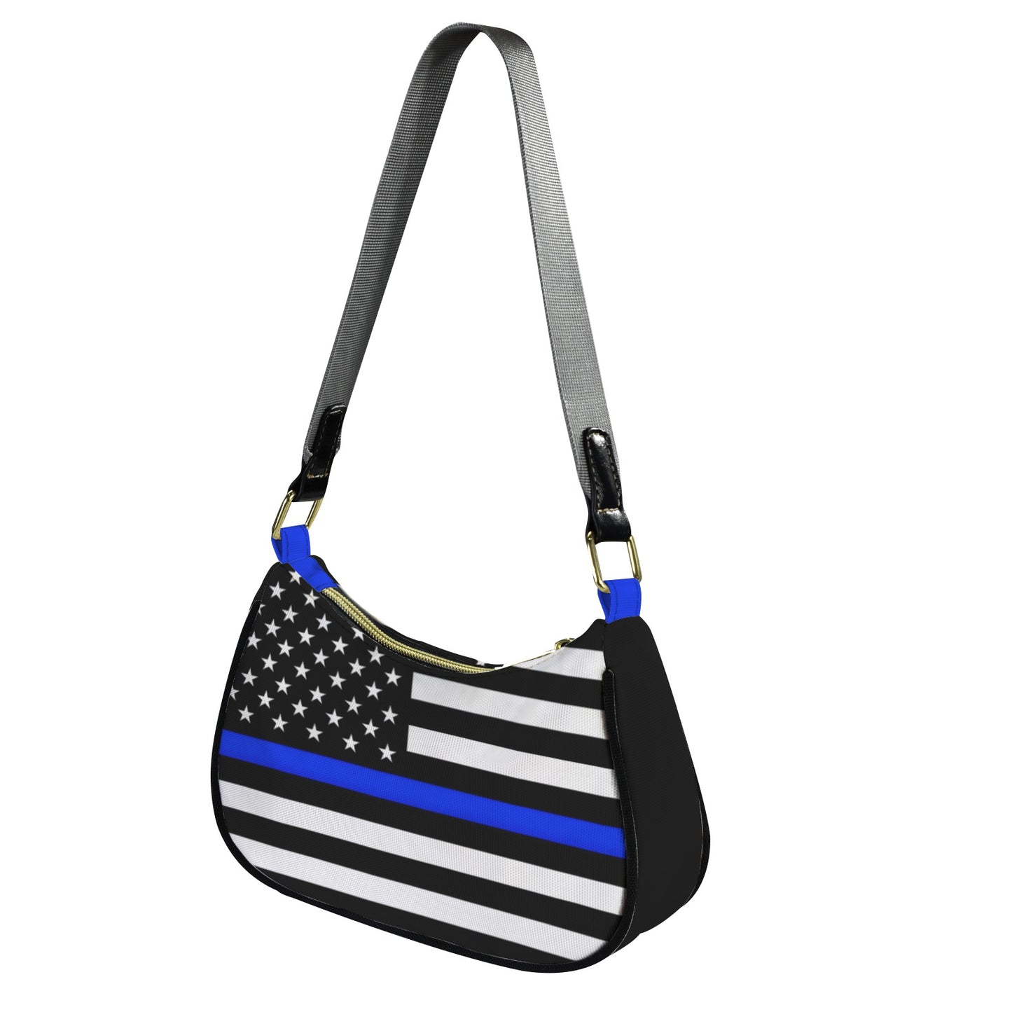 Thin Blue Line Flag Inspired Women's Shoulder Bag