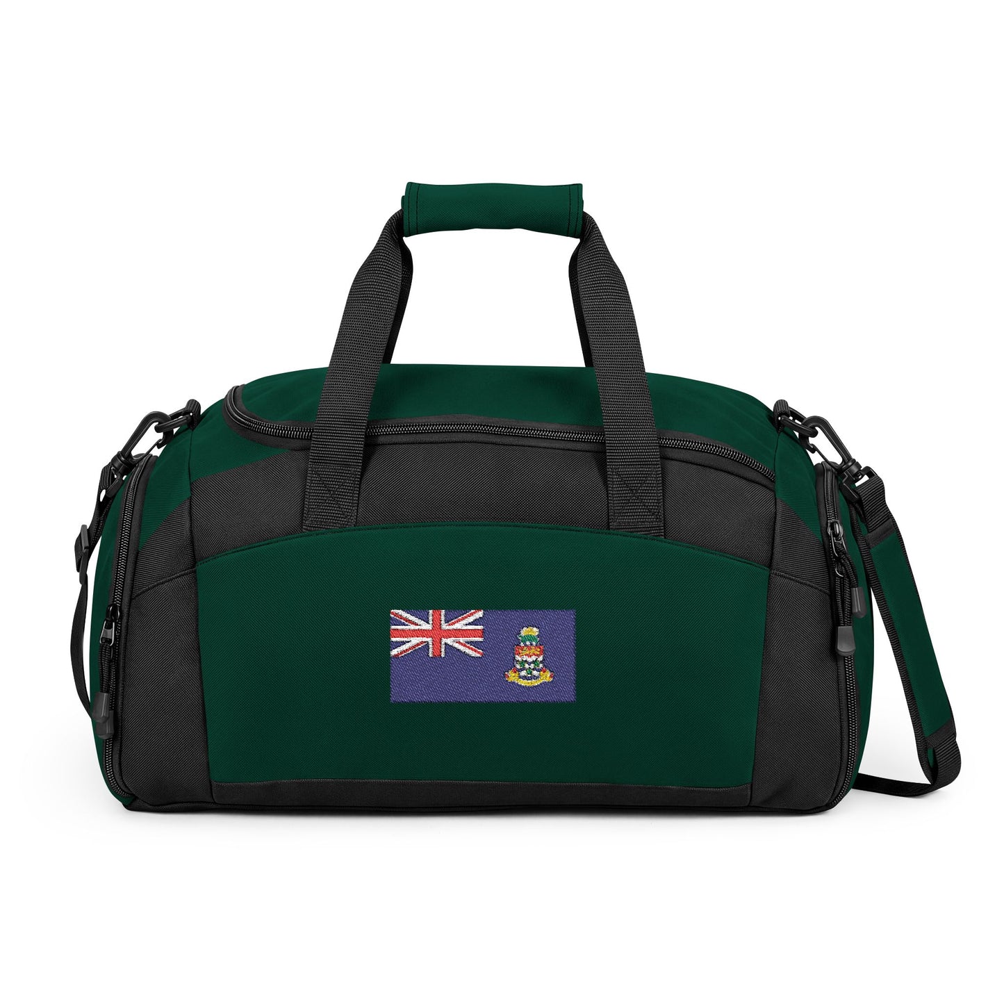 Cayman Islands Flag Gym Bag — Black Duffle with Embroidered Cayman Islands Flag