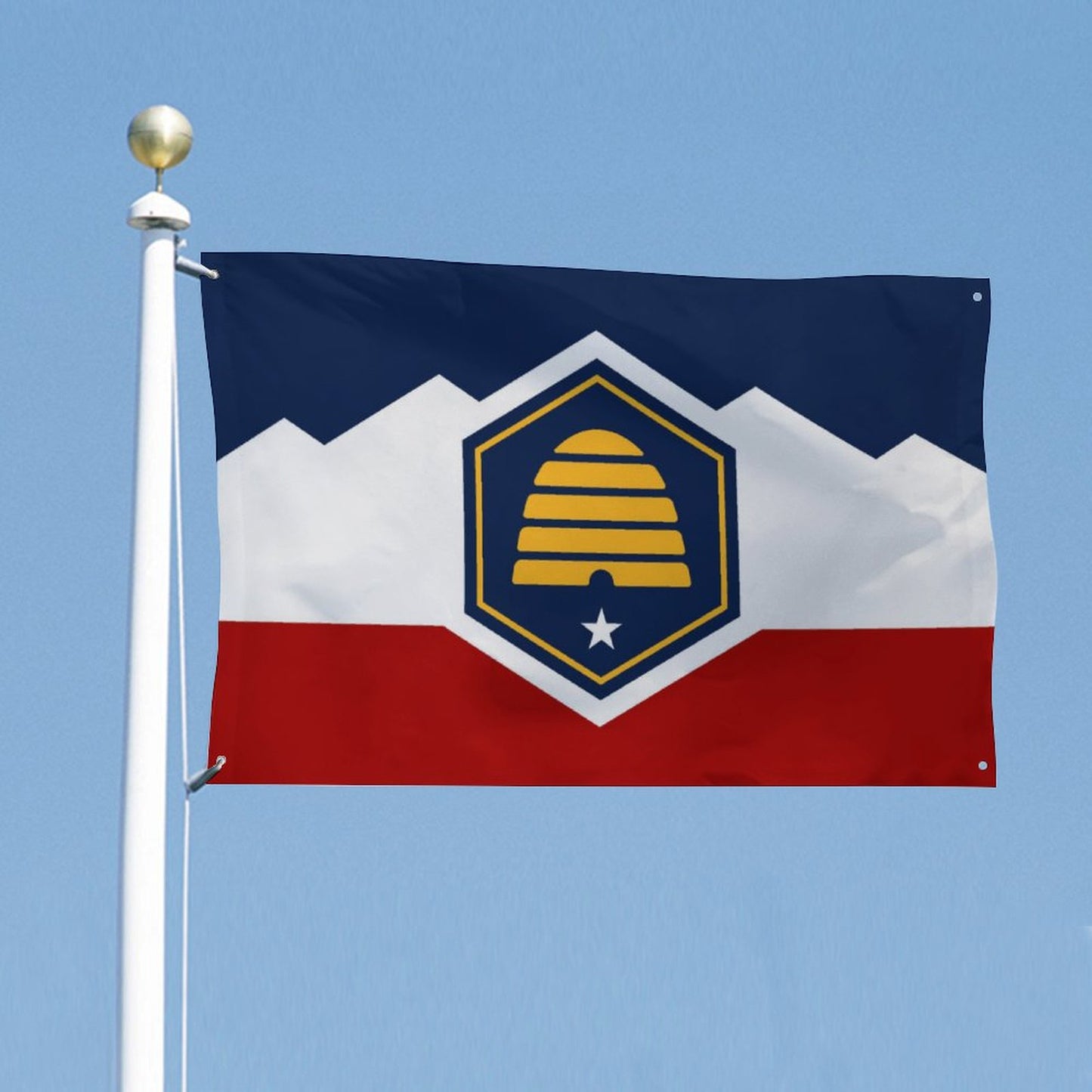 Utah (current) Flag Inspired Wall Mount Flag with Four Grommets (35x59 in)