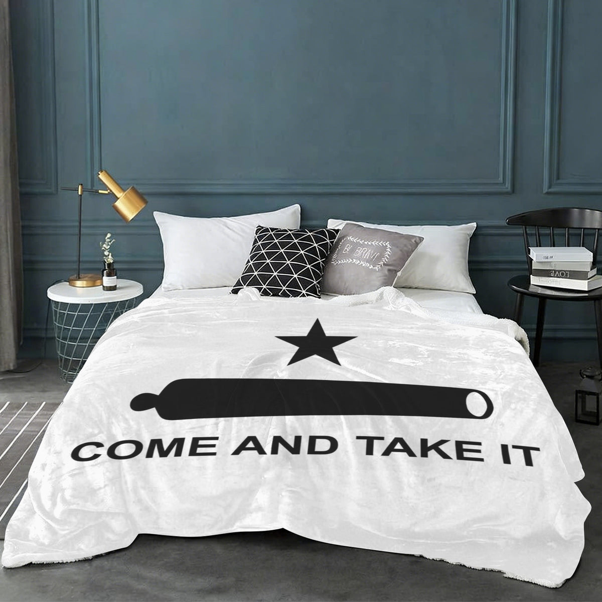 Come and Take It Flag Inspired Sherpa Fleece Blanket 90" x 108" | Printed in the USA
