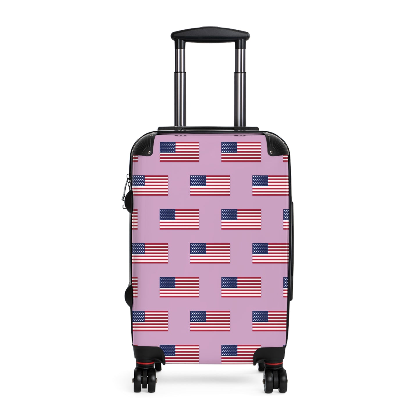 USA/American Flag Inspired Pattern Suitcase on Pink