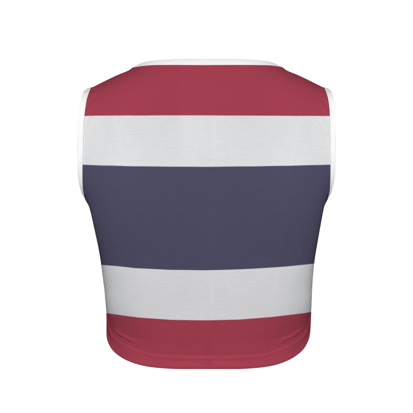 Thailand Flag Inspired Square Neck Crop Tank Tops