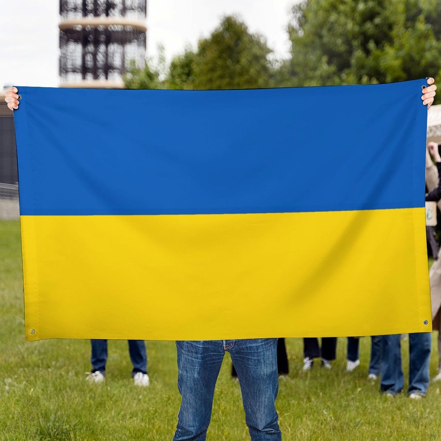 Ukraine Flag Inspired Wall Mount Flag with Four Grommets (35x59 in)
